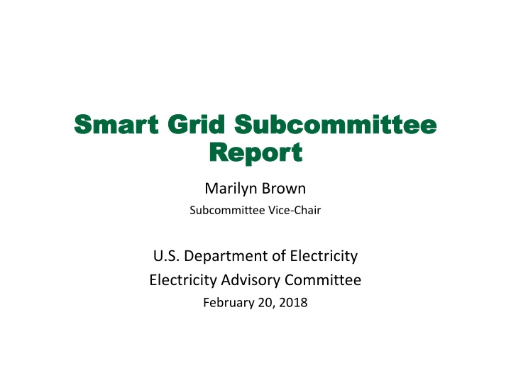 smart grid subcommittee smart grid subcommittee