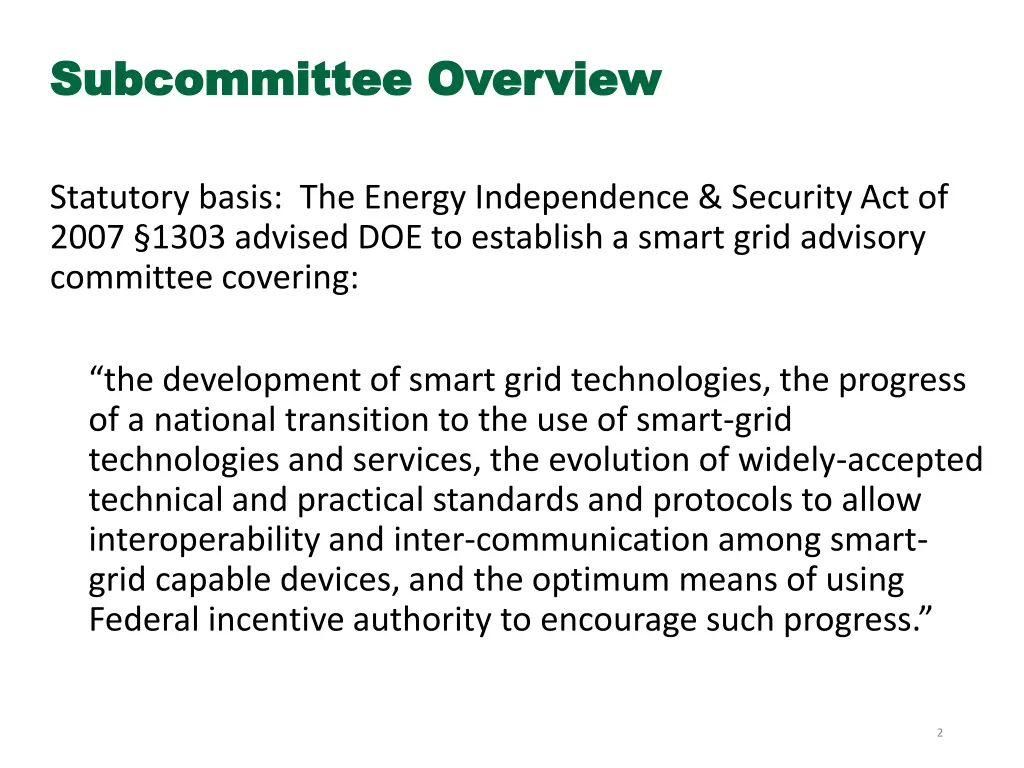 subcommittee overview subcommittee overview