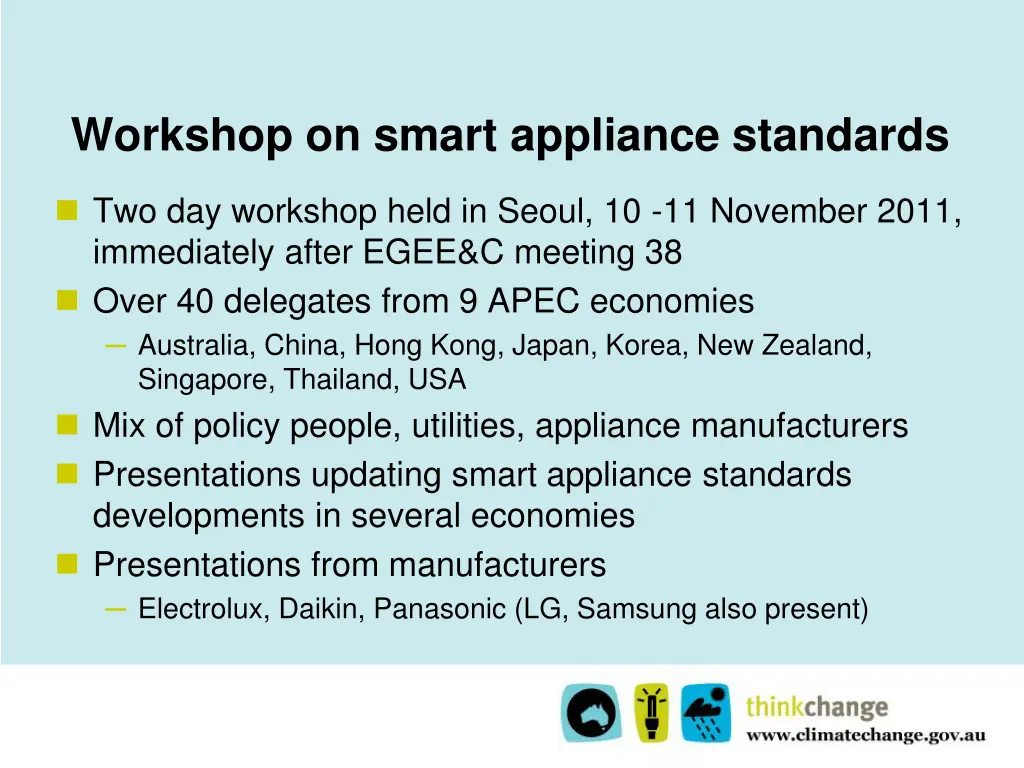 workshop on smart appliance standards