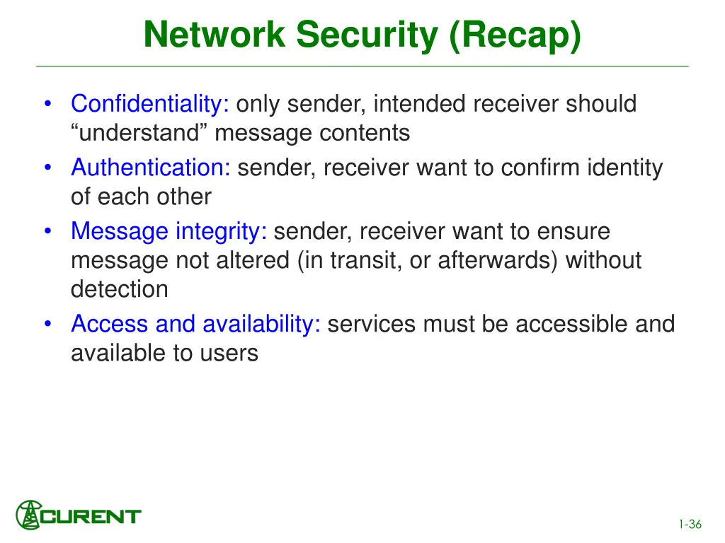 network security recap