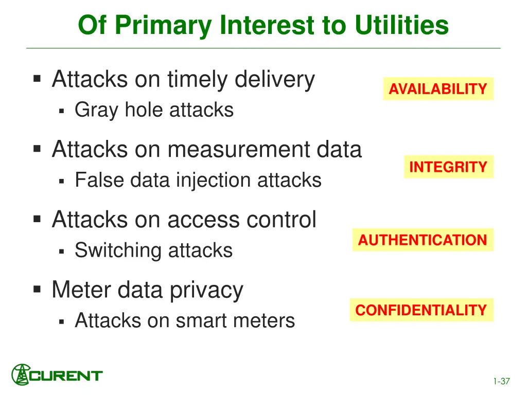 of primary interest to utilities