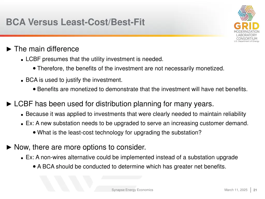 bca versus least cost best fit 1