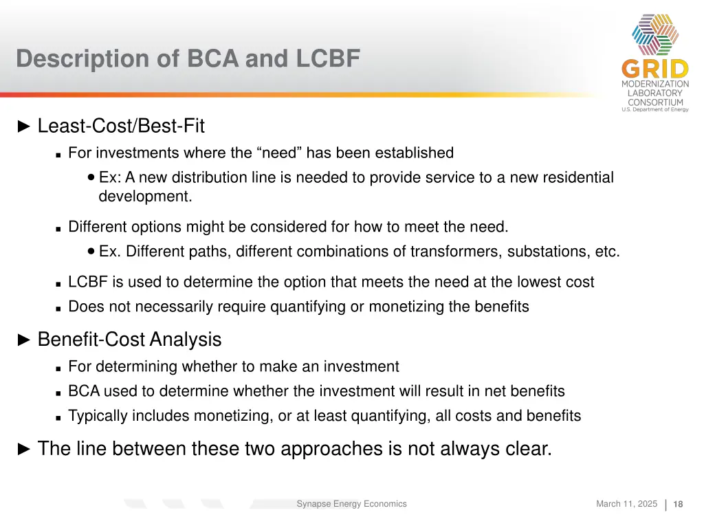 description of bca and lcbf