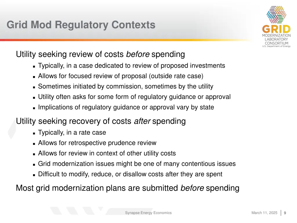 grid mod regulatory contexts
