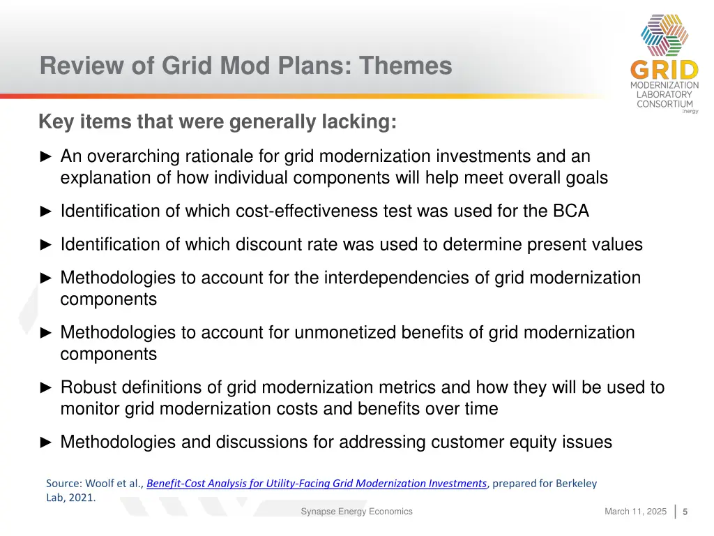 review of grid mod plans themes