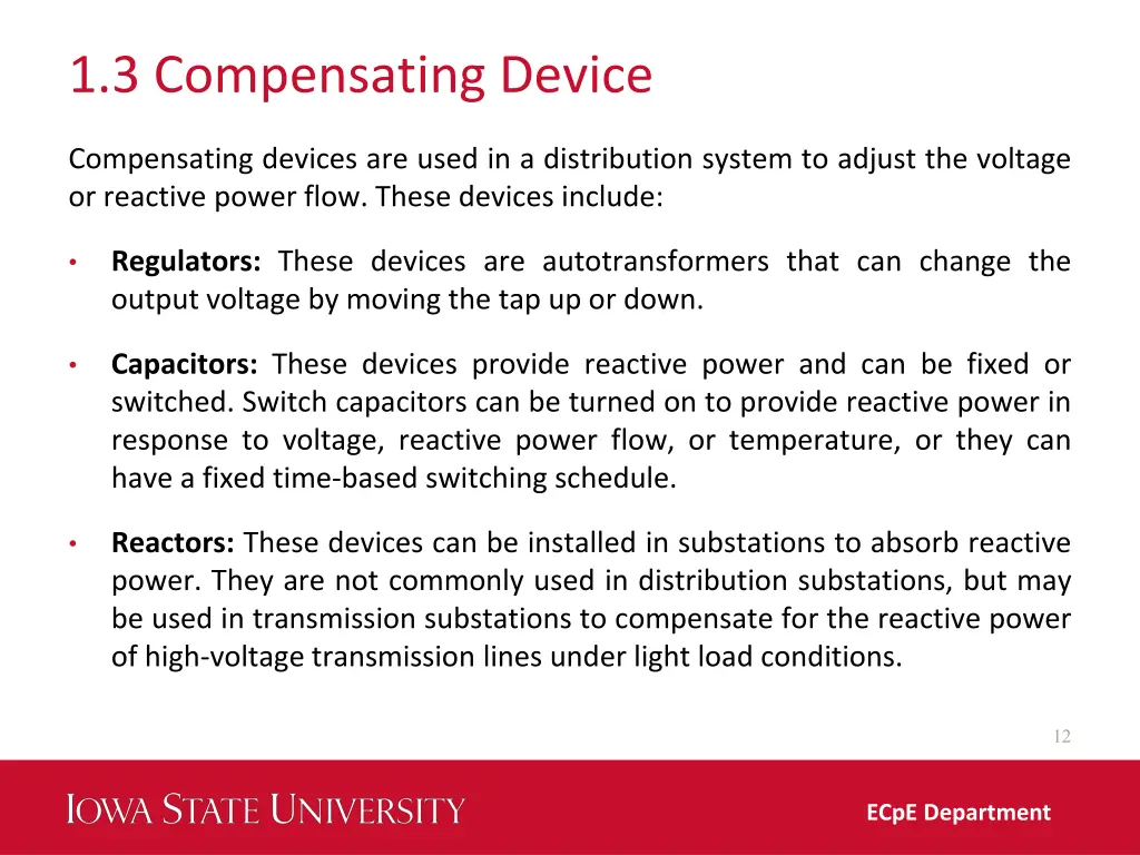 1 3 compensating device