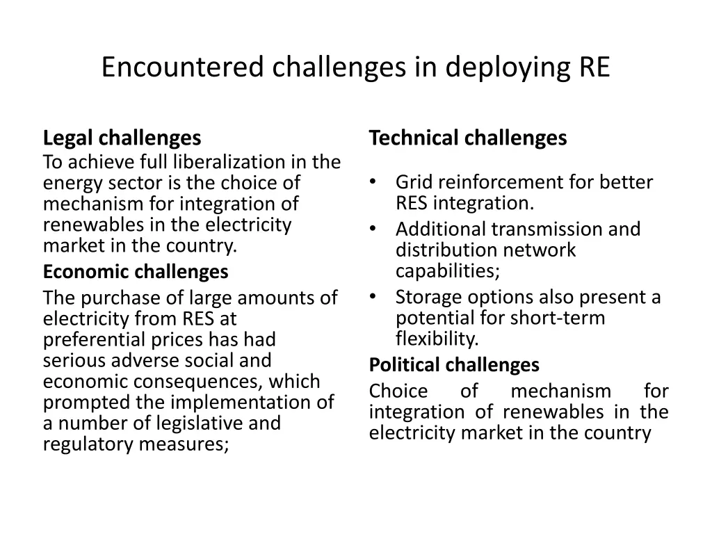 encountered challenges in deploying re