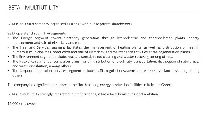 beta multiutility