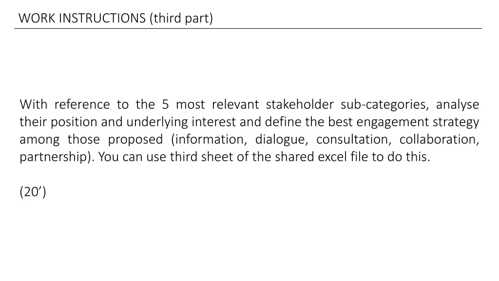 work instructions third part