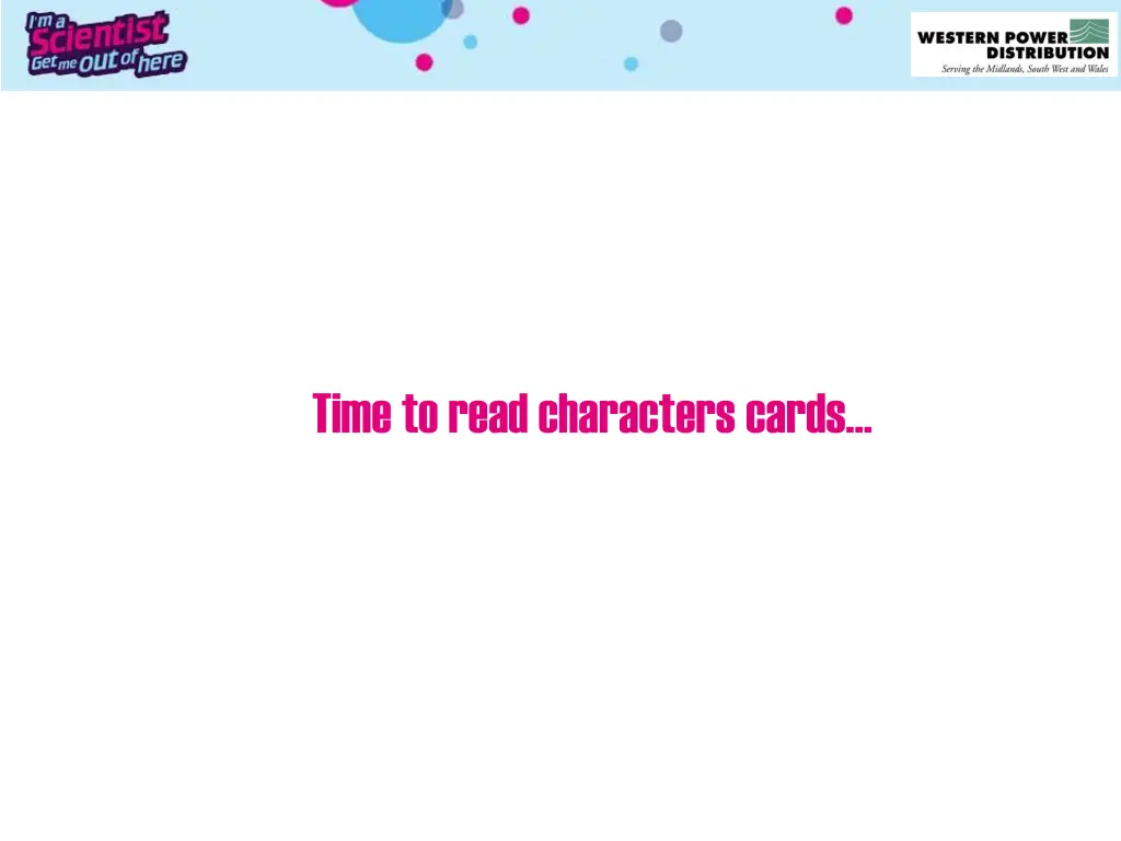 time to read characters cards