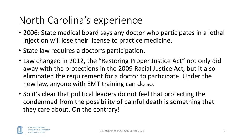 north carolina s experience 2006 state medical