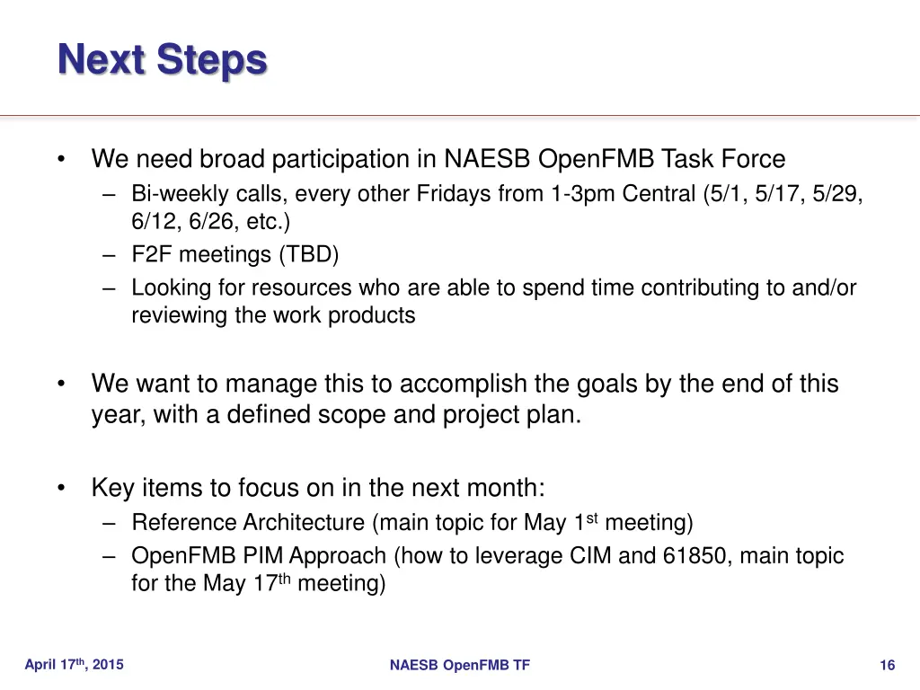 next steps