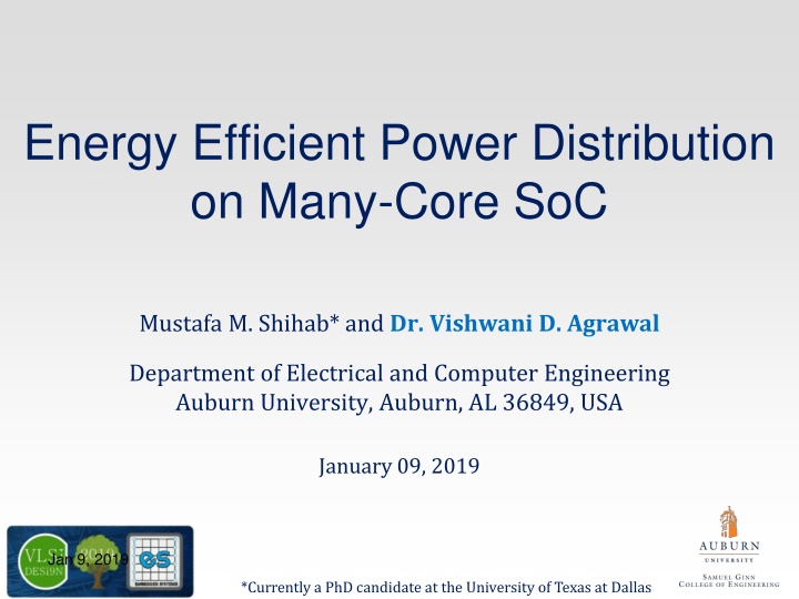 energy efficient power distribution on many core