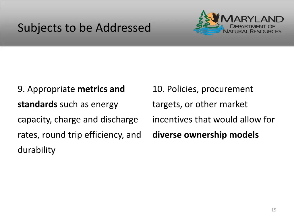 subjects to be addressed 4