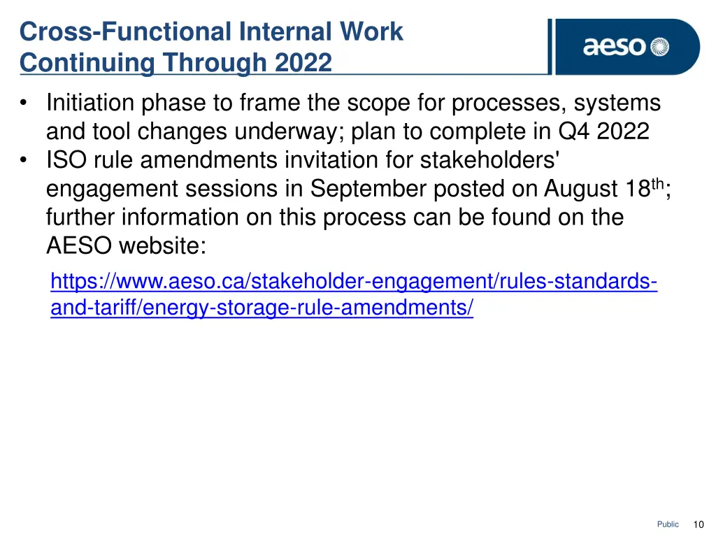 cross functional internal work continuing through