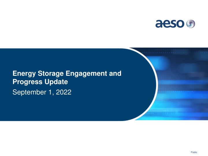 energy storage engagement and progress update