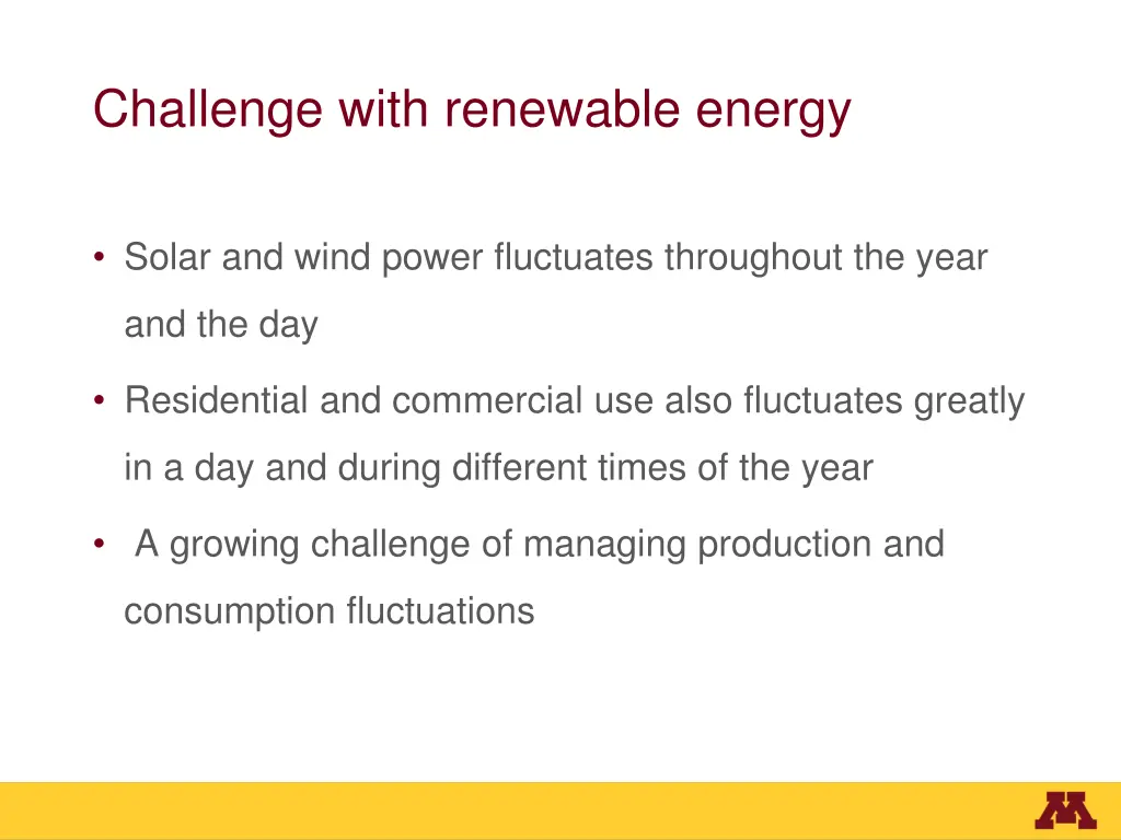 challenge with renewable energy