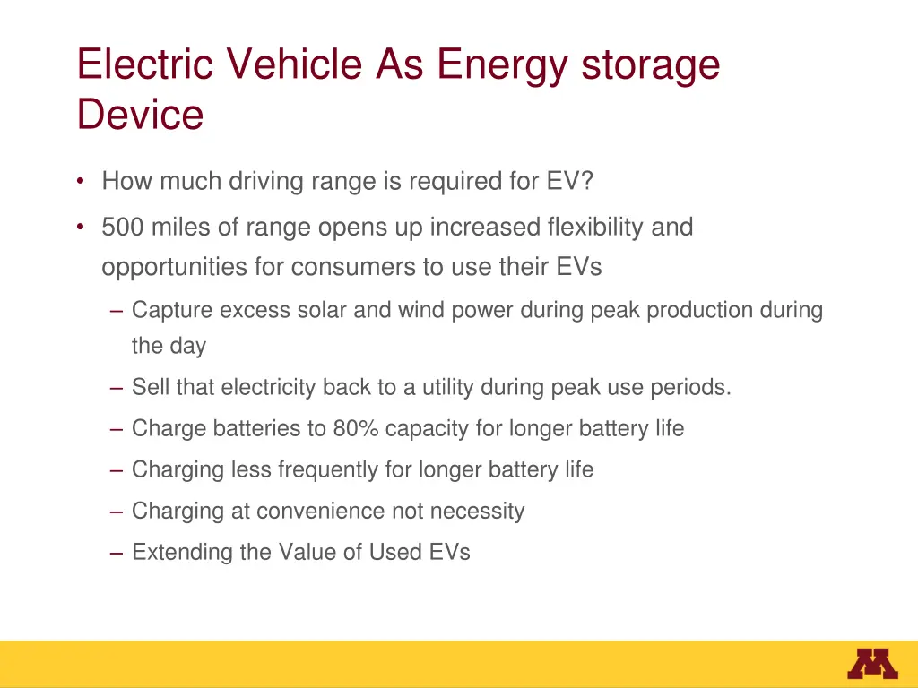 electric vehicle as energy storage device