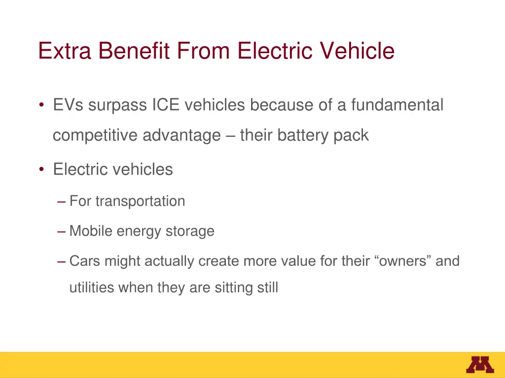 extra benefit from electric vehicle