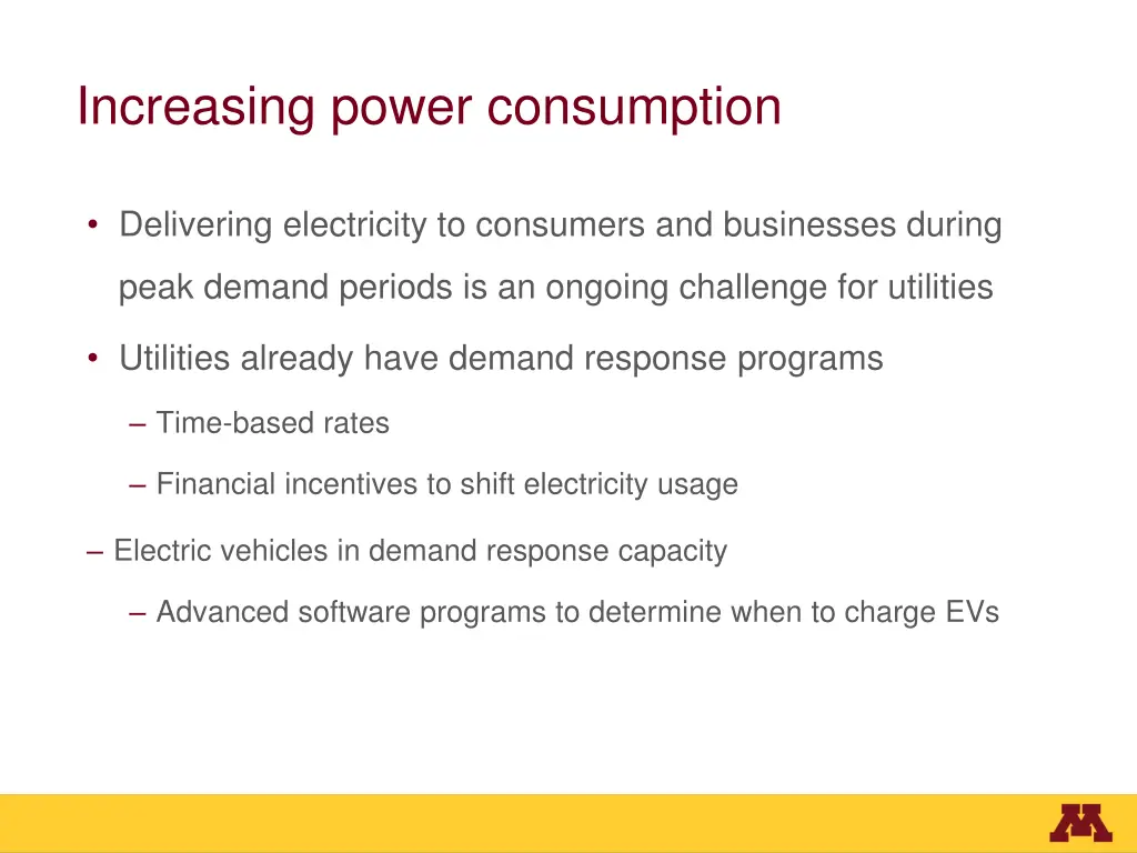 increasing power consumption