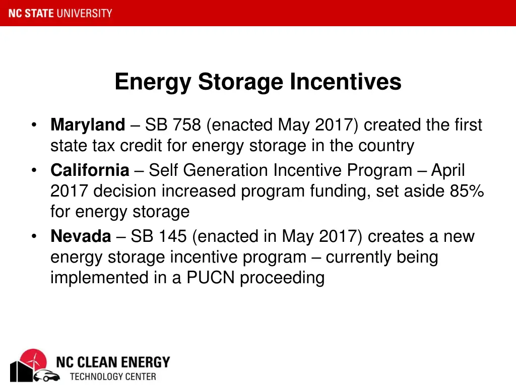 energy storage incentives