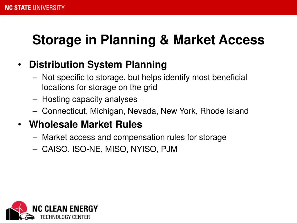 storage in planning market access