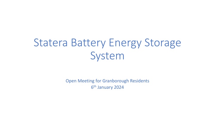 statera battery energy storage system