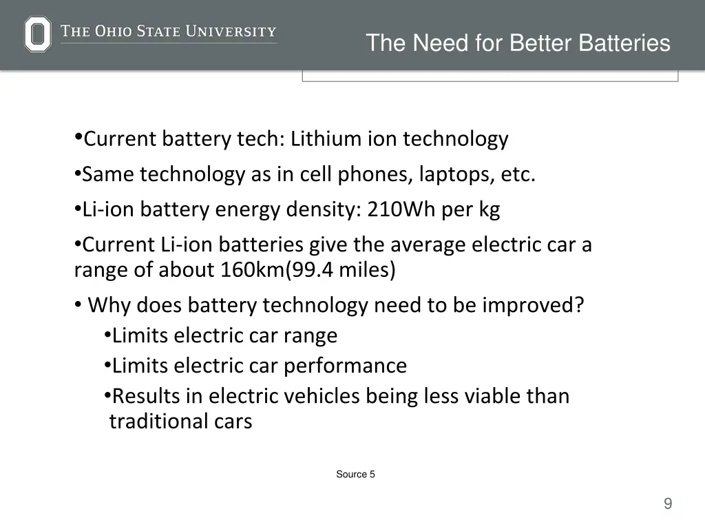 the need for better batteries