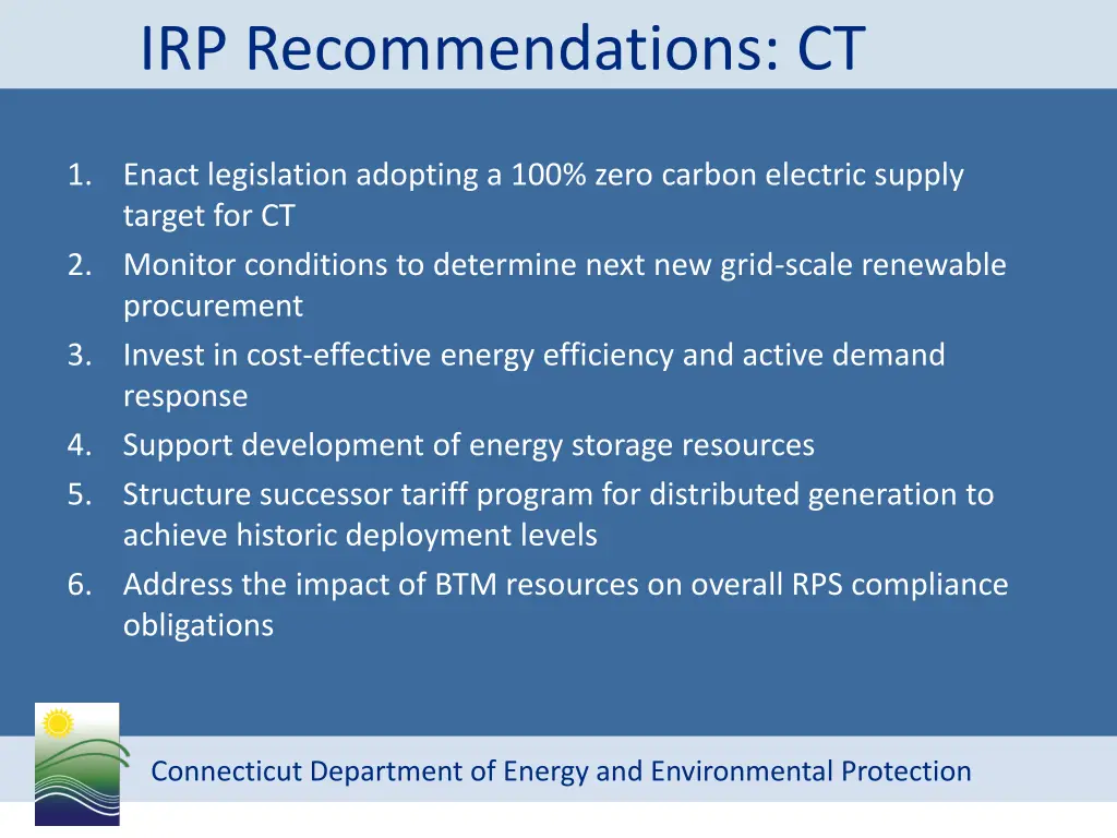 irp recommendations ct