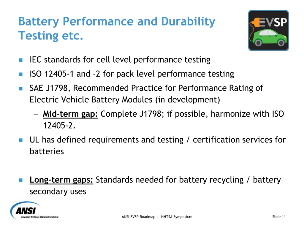 battery performance and durability testing etc