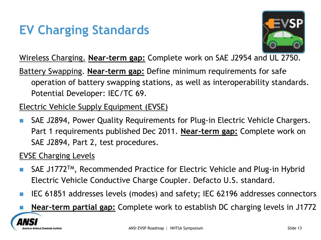 ev charging standards