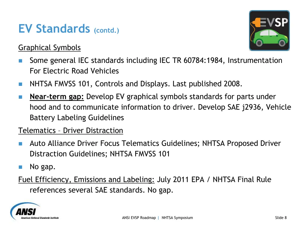 ev standards contd 1