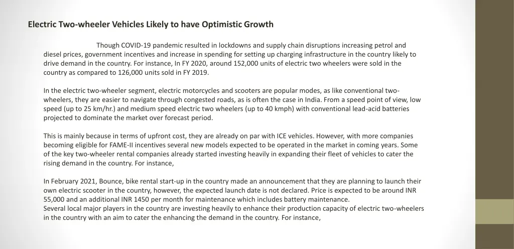 electric two wheeler vehicles likely to have