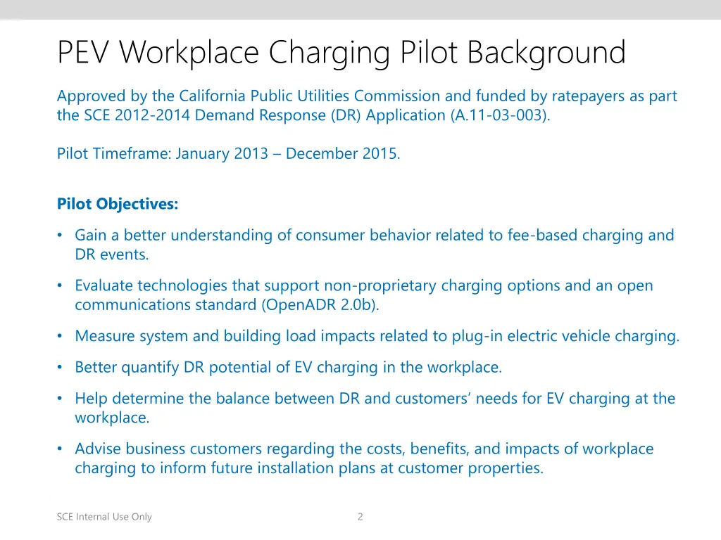 pev workplace charging pilot background