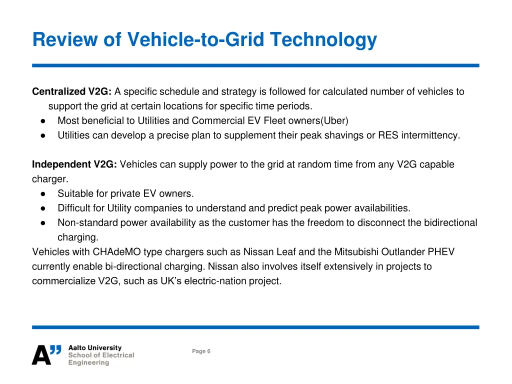 review of vehicle to grid technology