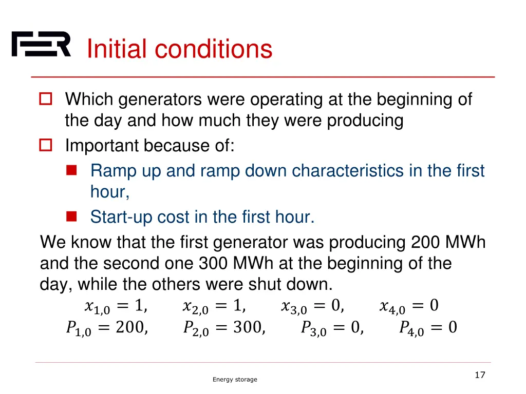 initial conditions