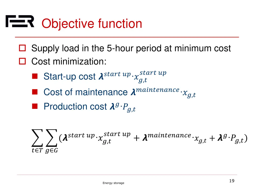 objective function