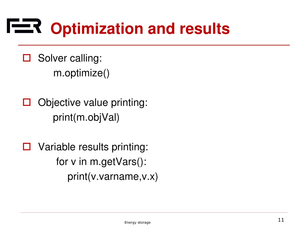 optimization and results