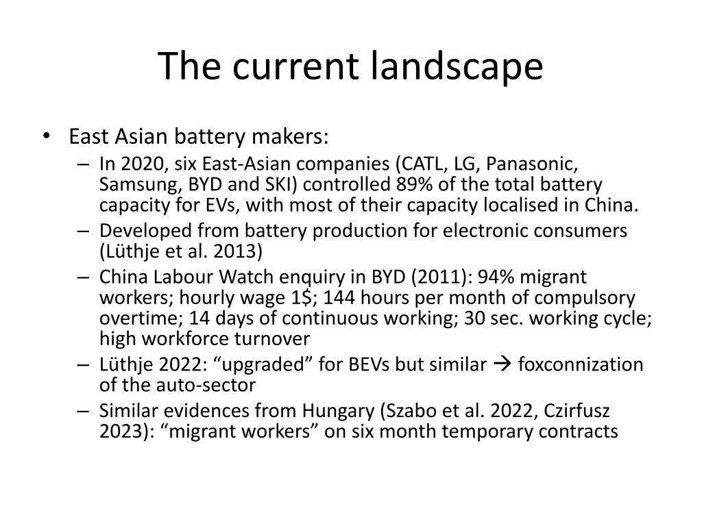 the current landscape