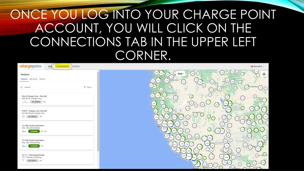 once you log into your charge point account