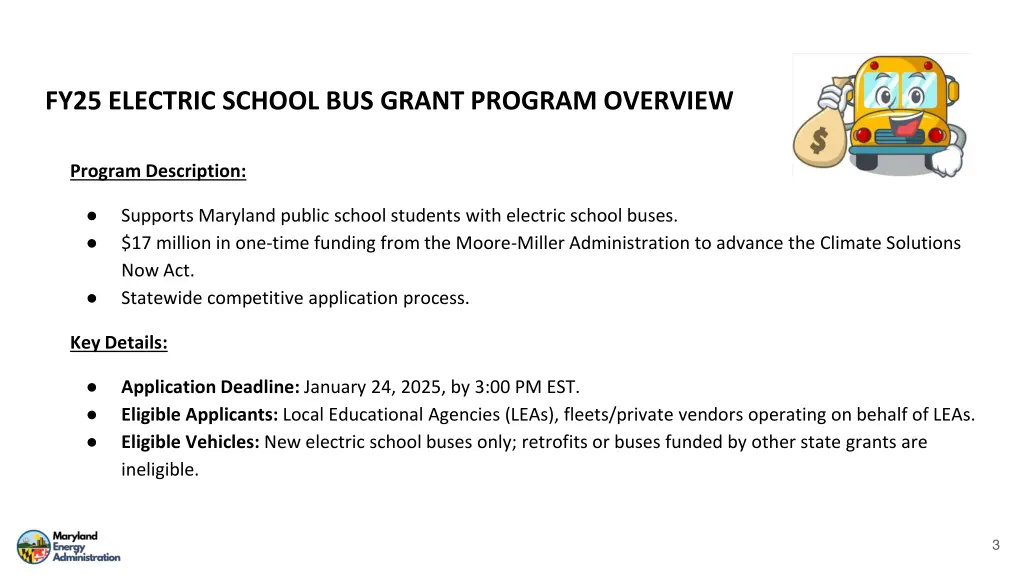 fy25 electric school bus grant program overview