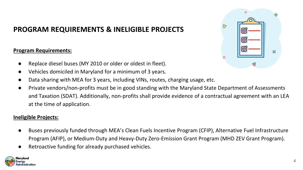 program requirements ineligible projects