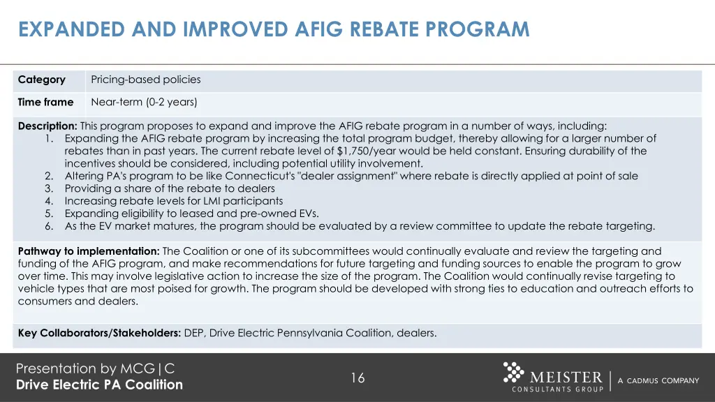 expanded and improved afig rebate program