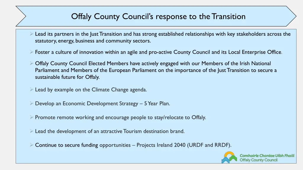 offaly county council s response to the transition