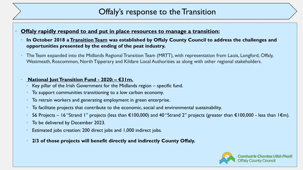 offaly s response to the transition