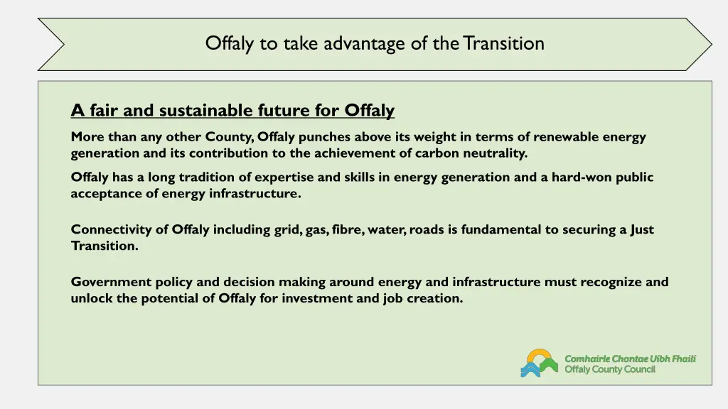 offaly to take advantage of the transition