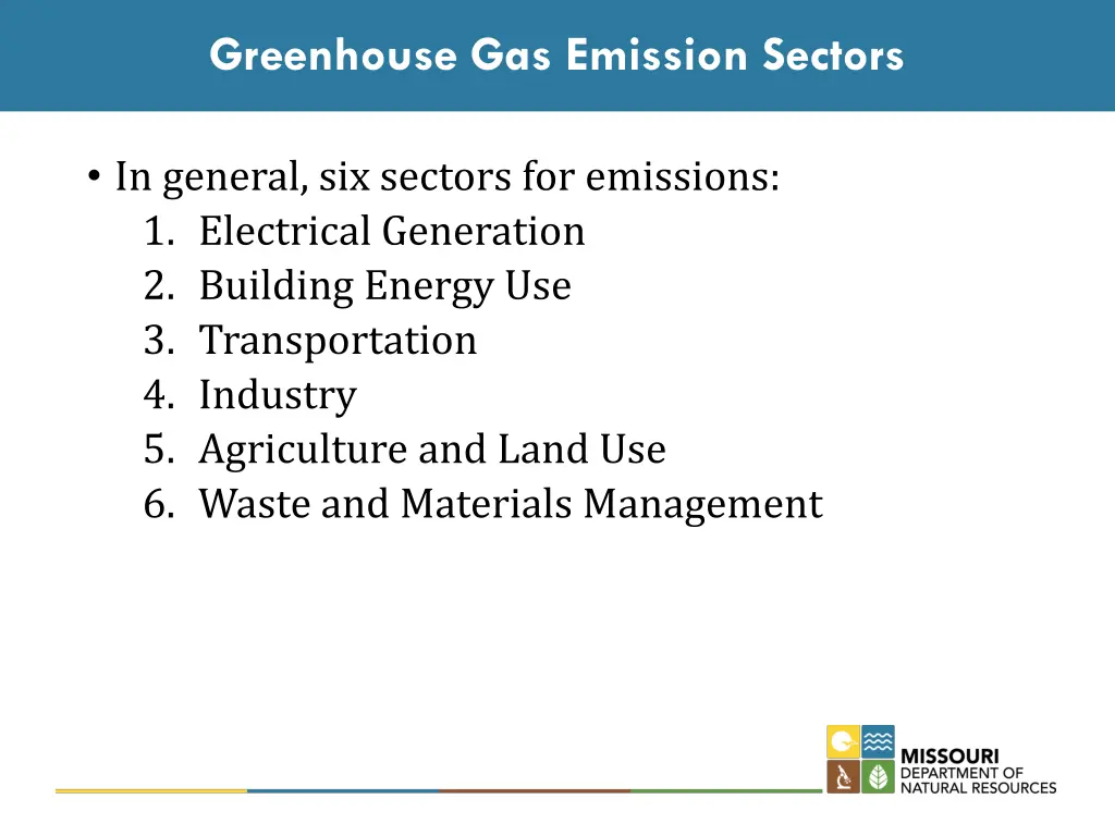 greenhouse gas emission sectors