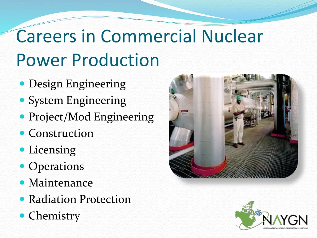 careers in commercial nuclear power production