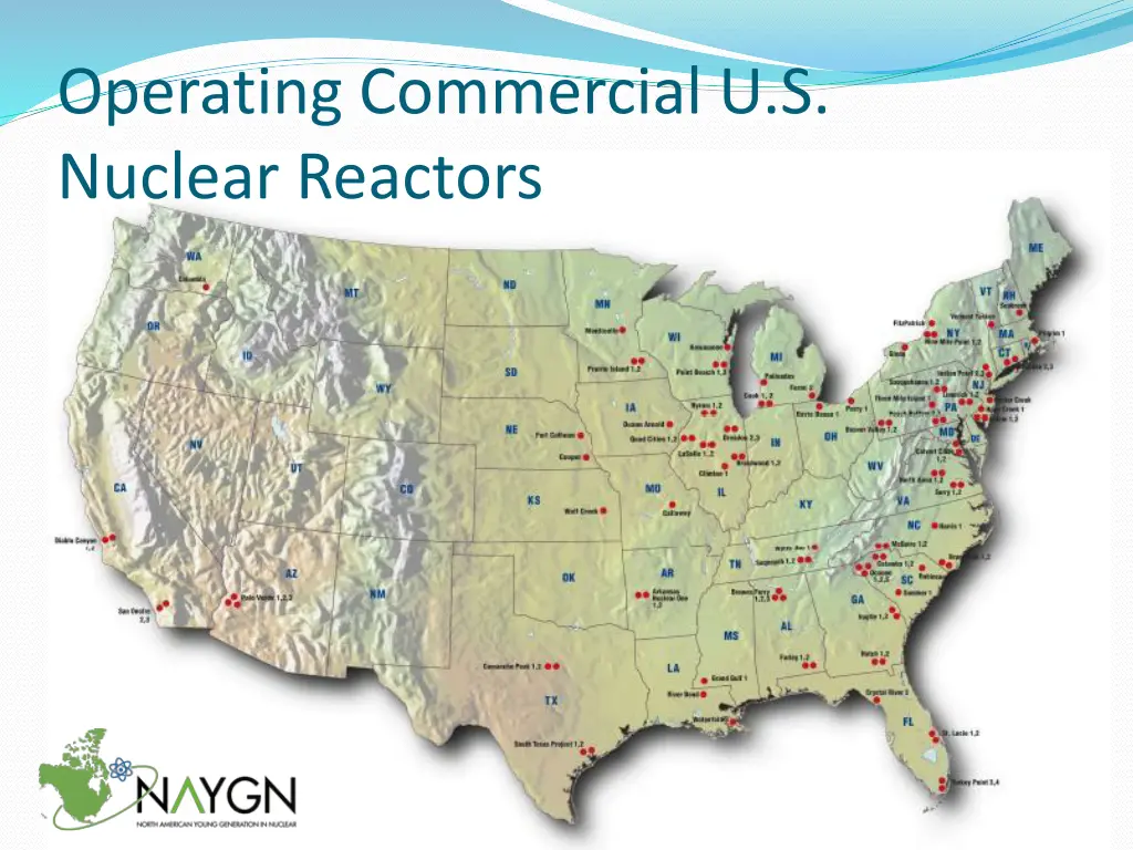 operating commercial u s nuclear reactors