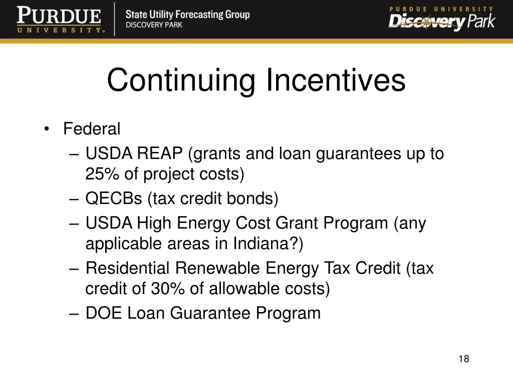 continuing incentives